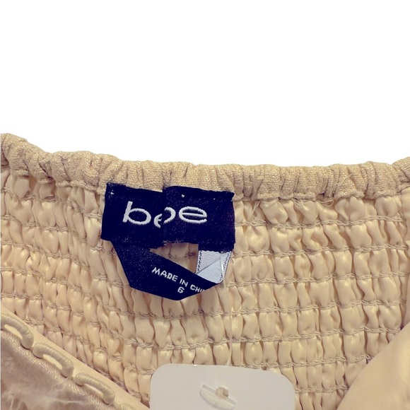 Bebe Elegant Cream Off-Shoulder Women's Top - Picture 9 of 16